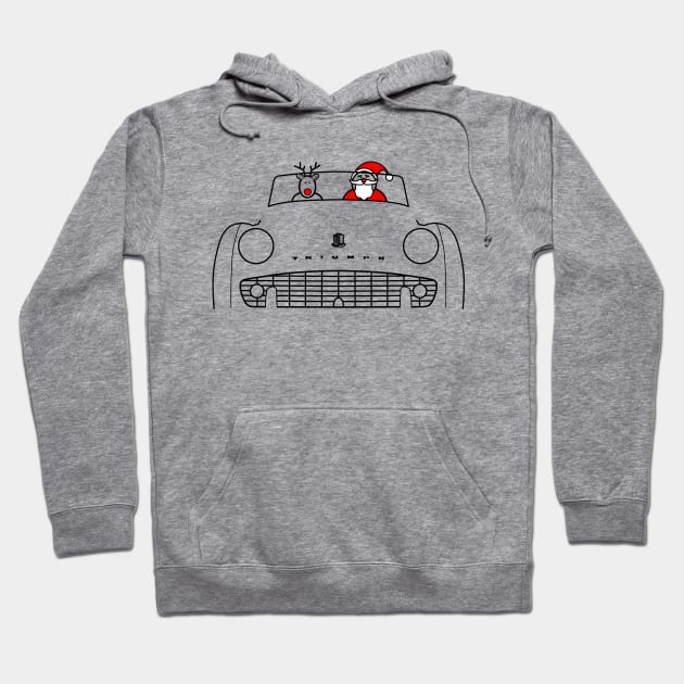 Triumph TR3 classic British sports car Christmas special edition Hoodie by soitwouldseem